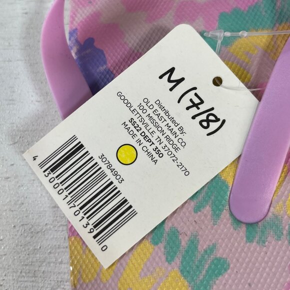Flip Flops Womens Size Medium 7-8 Pink Tie Dye New Rubber Sandals Beachwear - Picture 6 of 7